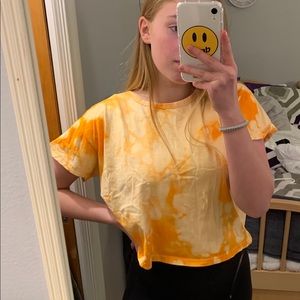 Orange bleached tee